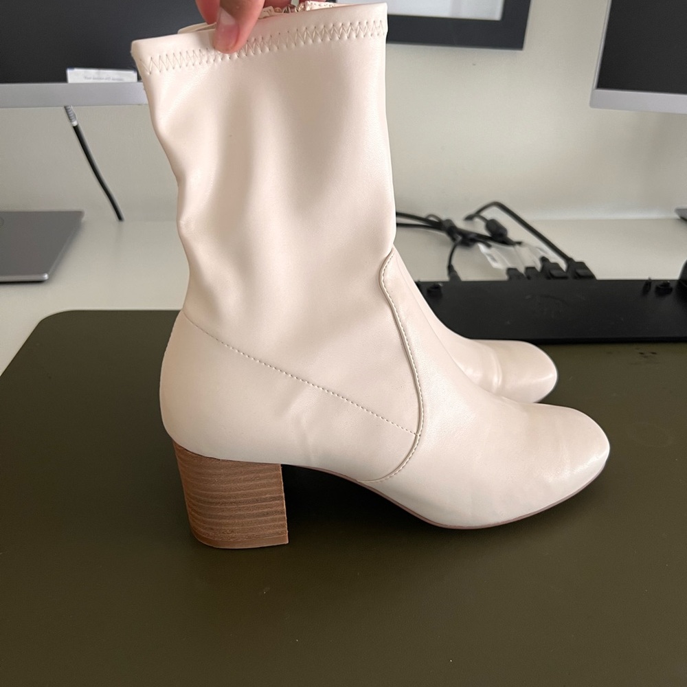 High Ankle White Boots